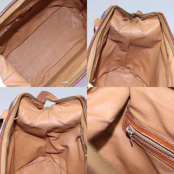 CELINE Macadam Canvas Shoulder Bag Pvc Leather Brown - Picture 12 of 13